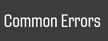 Common Errors
